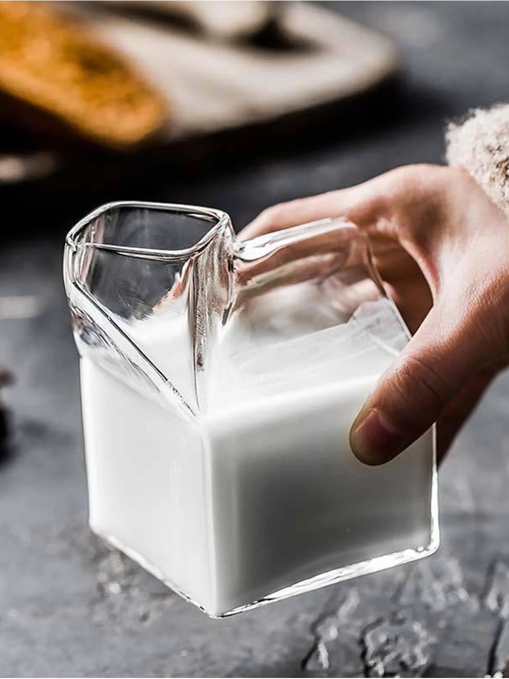 Glass Milk Carton Pourer 350ml